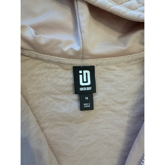 ID Ideology  Women Relaxed Quilted Half-Zip Hoodie Rose Tint Plus Size 1X - Picture 4 of 5